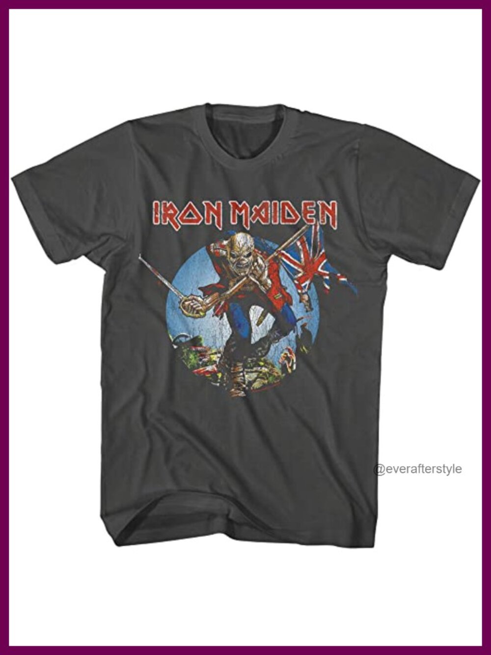 Iron Maiden Trooper Graphic T-Shirt 100% Cotton Unisex Concert Tee
